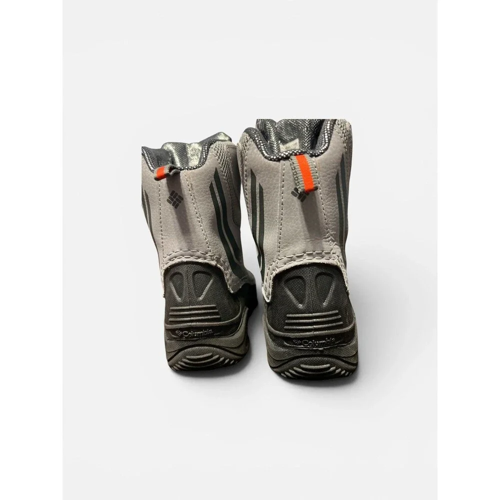 Columbia Kids Bugaboot Celsius Snow Boots 1 Gray Leather Lace Up Waterproof